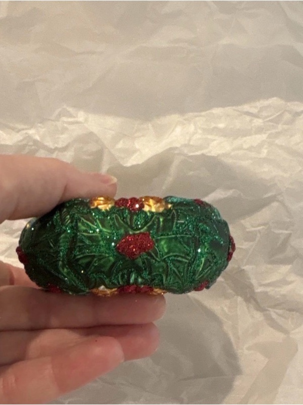 OWC Alabama Crimson Tide Green Wreath Glass Ornament - Team Holiday Decor - Picture 8 of 8